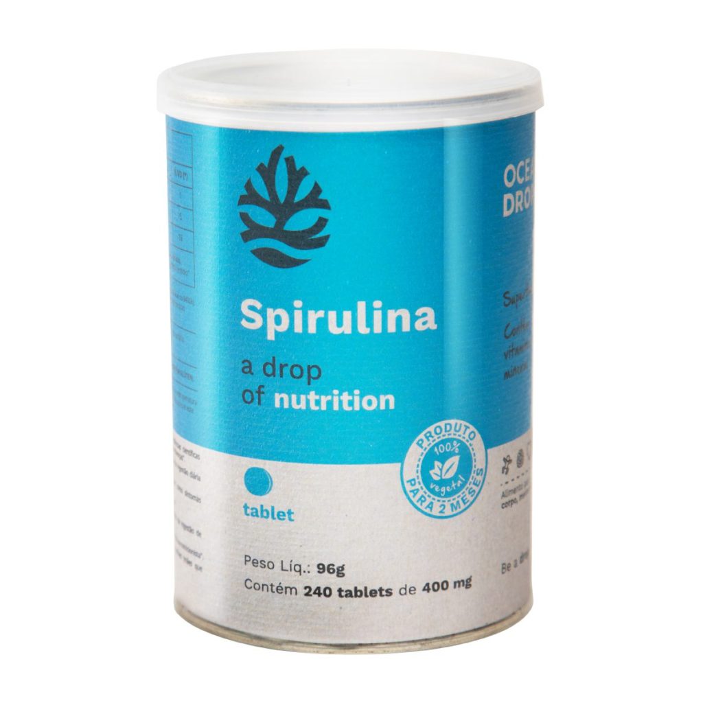 Spirulina 240 Tablets 400mg Ocean Drop Kaizen Saúde Integral